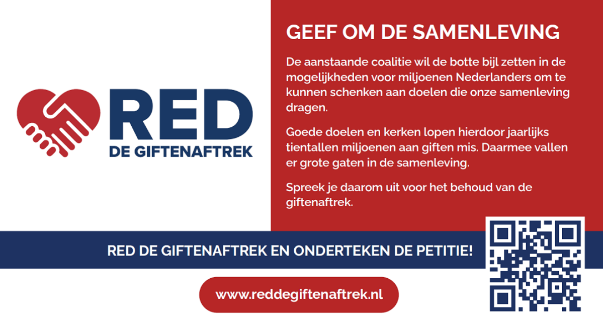 Liggend formaat giftenaftrek tbv social media